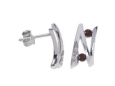 Серьги, серебро 925, гранат синт,циркон 004 01 21sk-00511 2009 г инфо 9090y.