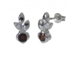 Серьги, серебро 925, гранат,циркон 004 01 21sk-00228 2010 г инфо 9114y.